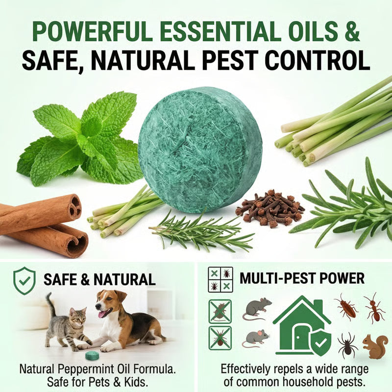 🟢 Natural Peppermint Rodent Repellent Tablets..