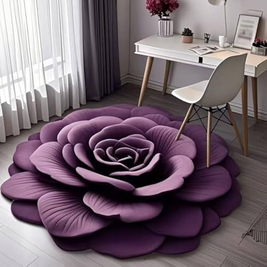 🌸3D Floral Plush & Diatomaceous Earth Floor Mat (60*60)
