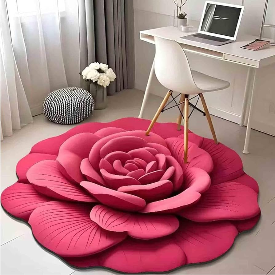 🌸3D Floral Plush & Diatomaceous Earth Floor Mat (60*60)