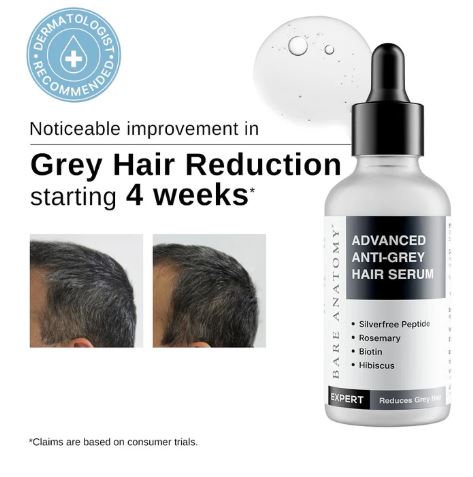Advanced Anti-Grey Hair Serum with Silverfree Peptide, Rosemary & Biotin...